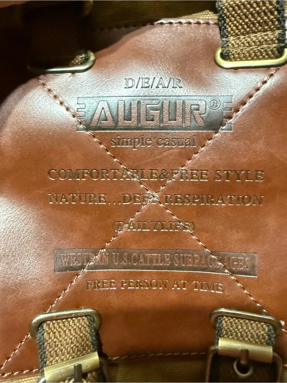 Augur Casual Brown Canvas Crossbody Bag for Men